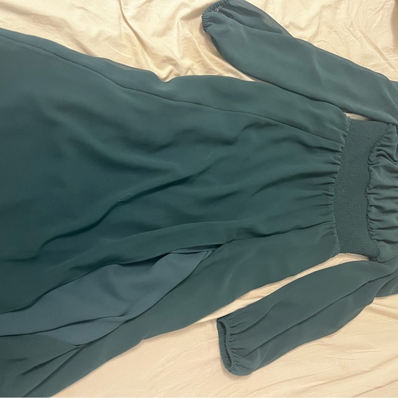 Wilfred Dresses & Skirts - Teal Long Sleeve Smocked Waist Maxi Dress